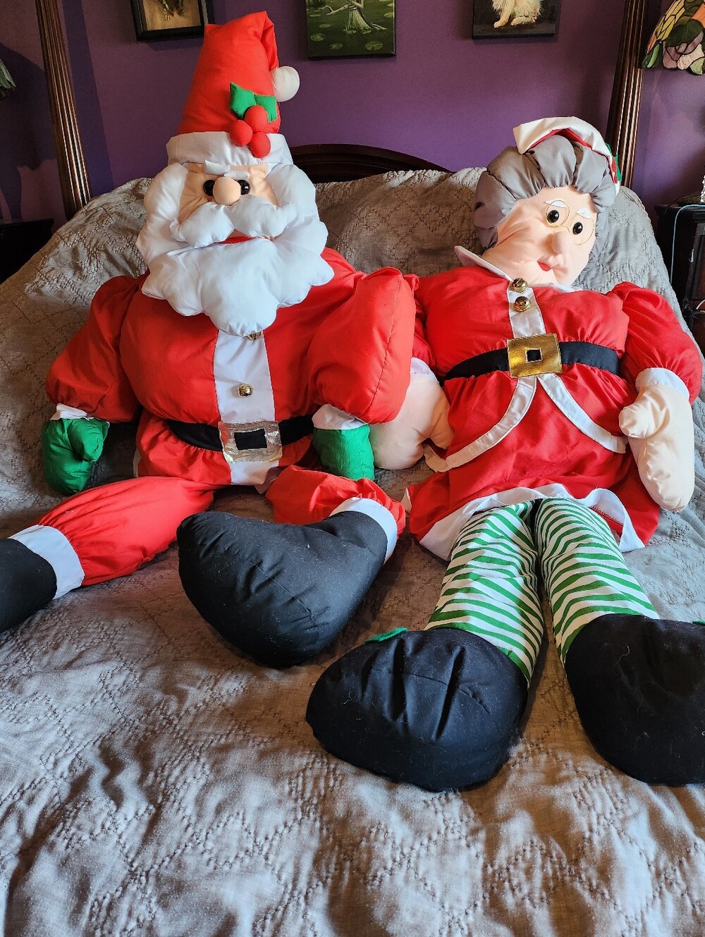 Lillian Vernon Vintage Large Santa Mrs Claus Pair Christmas